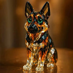 Escultura de Cristal de Pastor Alemão